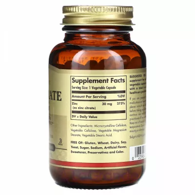 Solgar Zinc Citrate 30 mg ĳ  