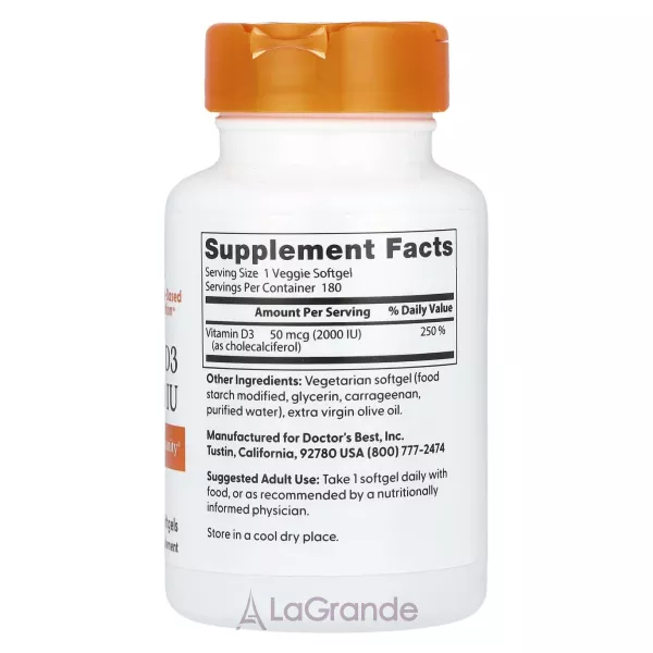 Doctor's Best Vitamin D3 2000 IU ����������� ������� 