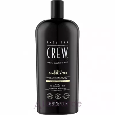 American Crew 3-In-1 Ginger + Tea Shampoo Conditioner And Body Wash  3  1       