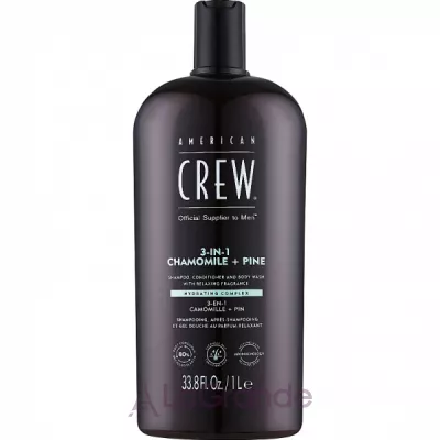 American Crew 3-In-1 Chamomile + Pine Shampoo Conditioner And Body Wash  3  1       