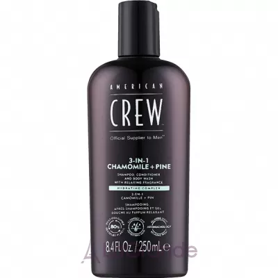 American Crew 3-In-1 Chamomile + Pine Shampoo Conditioner And Body Wash  3  1       