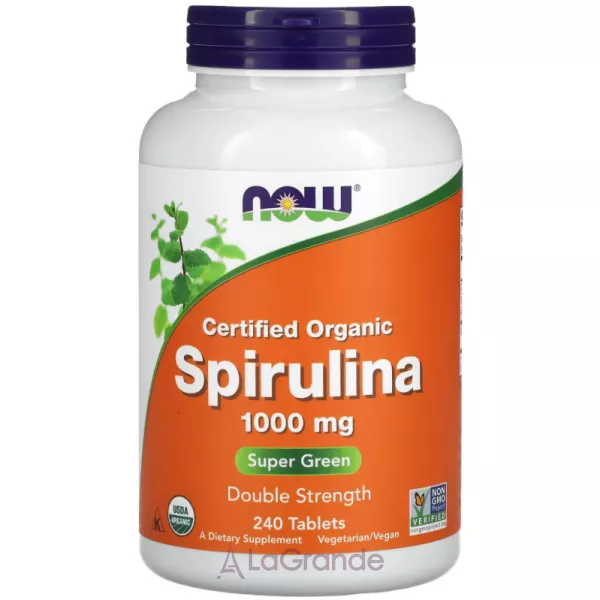 Now Foods Certified Organic Spirulina 1000 mg ��������� ������������ 1000 ��  ��� ��������� ����������, ��������� � ������ �������� ���������