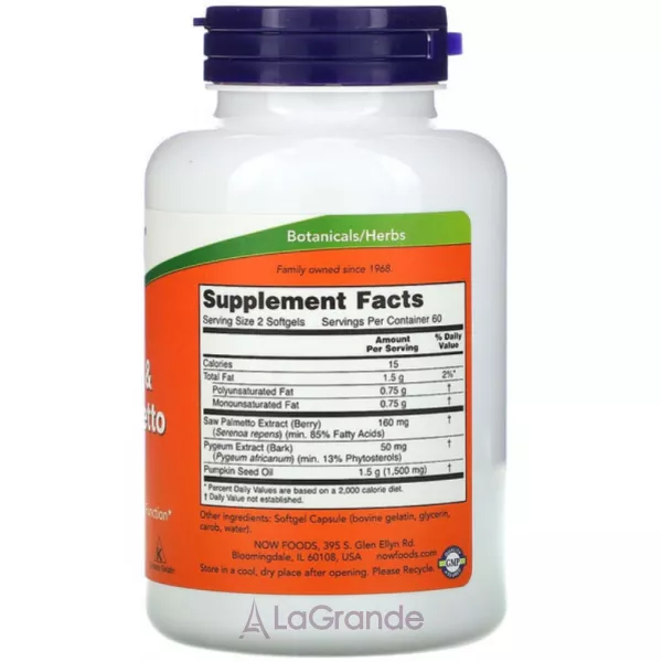Now Foods Pygeum & Saw Palmetto ������� ������� 