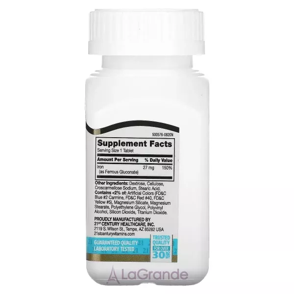 21st Century High-Potency Iron 27 mg ����������� ������� 