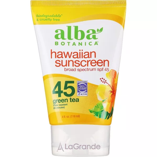 Alba Botanica Hawaiian Sunscreen Green Tea Broad Spectrum SPF45 ��������� �������������� ���� � ������� ���� SPF45
