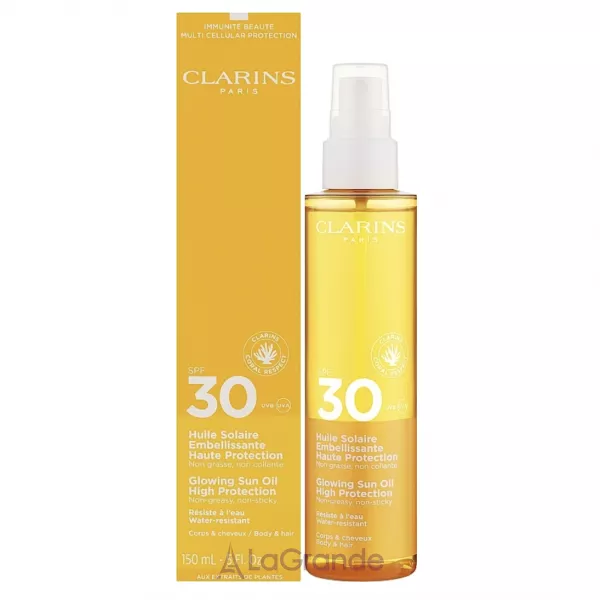 Clarins Glowing Sun Oil High Protection SPF 30 ������������ ��� ��� ��� SPF 30