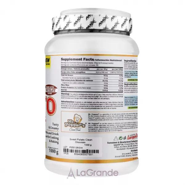 Amix Mr.Poppers Sweet Potato Clean Carbs Chocolate ������� ������� �������� (������� ��������), �� ������ ��������