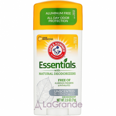 Arm & Hammer Essentials with Natural Deodorizers Deodorant Unscented    , ,   