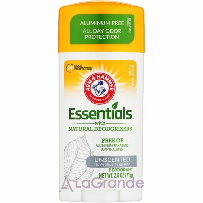 Arm & Hammer Essentials with Natural Deodorizers Deodorant Unscented    , ,   