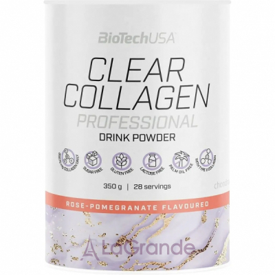 Biotech USA Clear Collagen Professional Drink Powder Rose-Pomegranate       