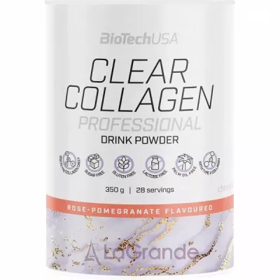 Biotech USA Clear Collagen Professional Drink Powder Rose-Pomegranate       
