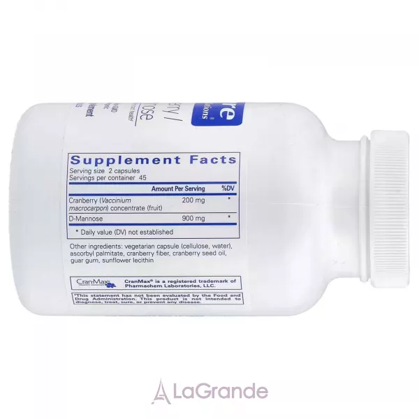Pure Encapsulations Cranberry / D-Mannose ����������� ������� ��� �������� ������������� ����� 
