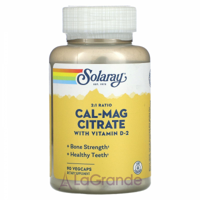Solaray Cal-Mag Citrate with Vitamin D-2 ĳ  