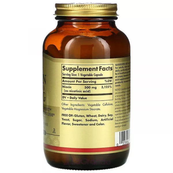 Solgar Niacin (Vitamin B3) 500 mg ĳ������ ������� 