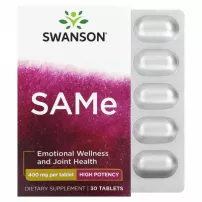 Swanson SAMe 400 mg ĳ������ ������� "SAMe (S-��������-L-�������) ������ �����������", 400 ��