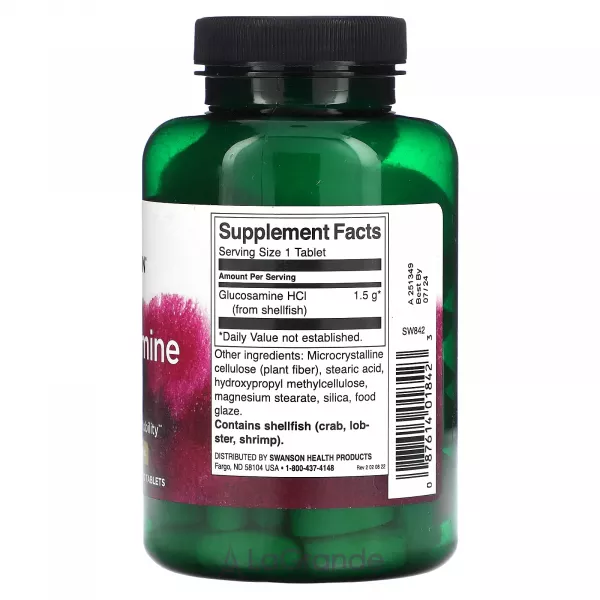 Swanson Glucosamine HCI 1500 mg ����������� ������� ��� ��������� �������� � ����������� ���������������� �������� ����� 