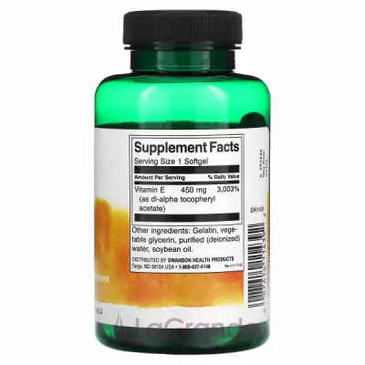 Swanson Vitamin E 1000 IU (450 mg) ĳ  