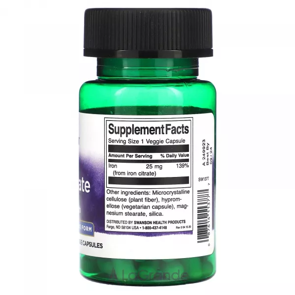 Swanson Iron Citrate 25 mg ����������� ������� 