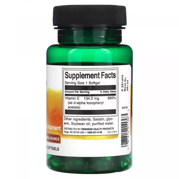 Swanson Natural Vitamin E 200 IU ĳ������ ������� 