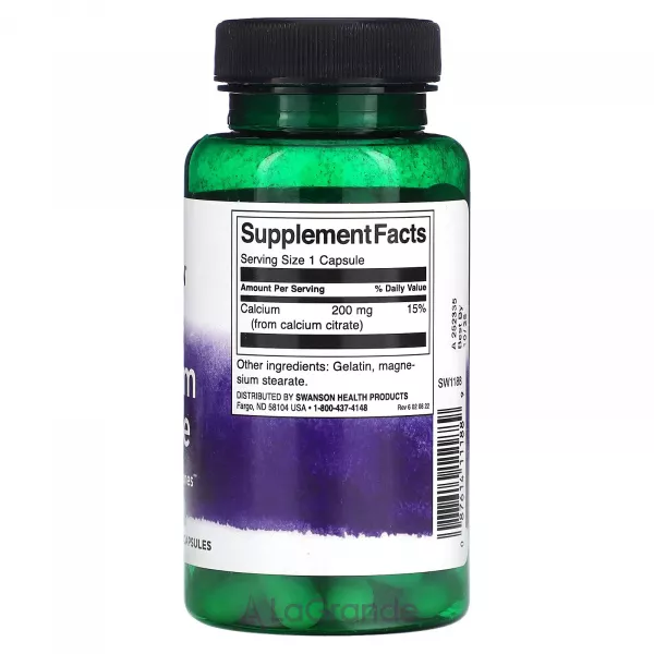 Swanson Calcium Citrate 200 mg ĳ������ ������� 