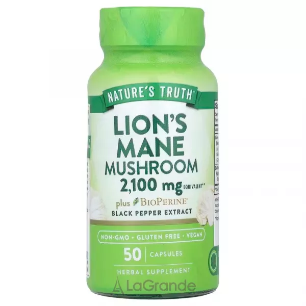 Nature's Truth Lion's Mane Mushroom 2100 mg plus Bioperine ĳ������ ������� 
