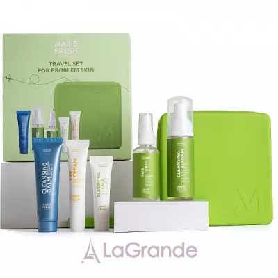 Marie Fresh Cosmetics Travel Set for Problem Skin      (fluid/8ml + clin/f/50ml + toner/50ml + clin/balm/30ml + eye/cr/12ml)