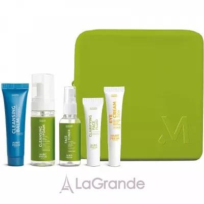 Marie Fresh Cosmetics Travel Set for Problem Skin      (fluid/8ml + clin/f/50ml + toner/50ml + clin/balm/30ml + eye/cr/12ml)