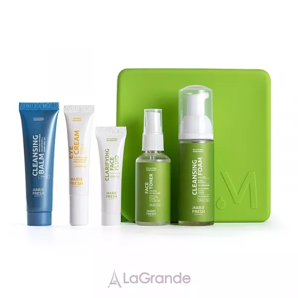 Marie Fresh Cosmetics Travel Set for Problem Skin �������� ����� ��� ���������� ���� (fluid/8ml + clin/f/50ml + toner/50ml + clin/balm/30ml + eye/cr/12ml)