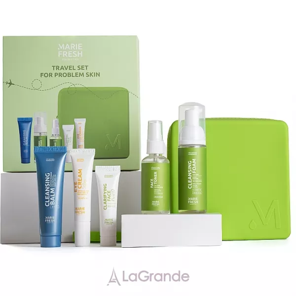 Marie Fresh Cosmetics Travel Set for Problem Skin �������� ����� ��� ���������� ���� (fluid/8ml + clin/f/50ml + toner/50ml + clin/balm/30ml + eye/cr/12ml)