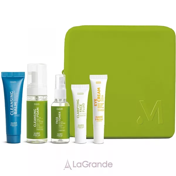 Marie Fresh Cosmetics Travel Set for Problem Skin �������� ����� ��� ���������� ���� (fluid/8ml + clin/f/50ml + toner/50ml + clin/balm/30ml + eye/cr/12ml)