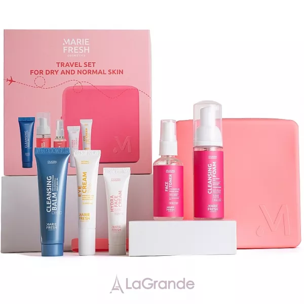 Marie Fresh Cosmetics Travel Set for Dry and Normal Skin �������� ����� ��� ����� � ���������� ���� ���� (clean/balm/30ml + clean/foam/50ml + tonik/50ml + cr/8ml + cr/eye/12ml)