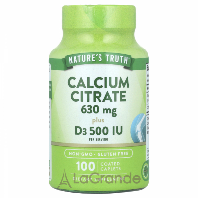 Nature's Truth Calcium Citrate 630 mg Plus D3 500 IU ĳ  