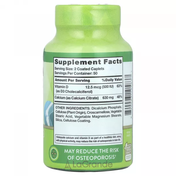 Nature's Truth Calcium Citrate 630 mg Plus D3 500 IU ĳ������ ������� 