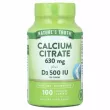 Nature's Truth Calcium Citrate 630 mg Plus D3 500 IU ĳ  