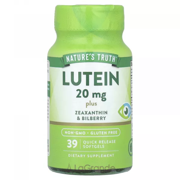 Nature's Truth Lutein 20 mg Plus Zeaxanthin & Bilberry ĳ������ ������� ��� �������� ���� 