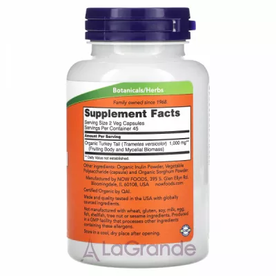 Now Foods Turkey Tail 500 mg ĳ  