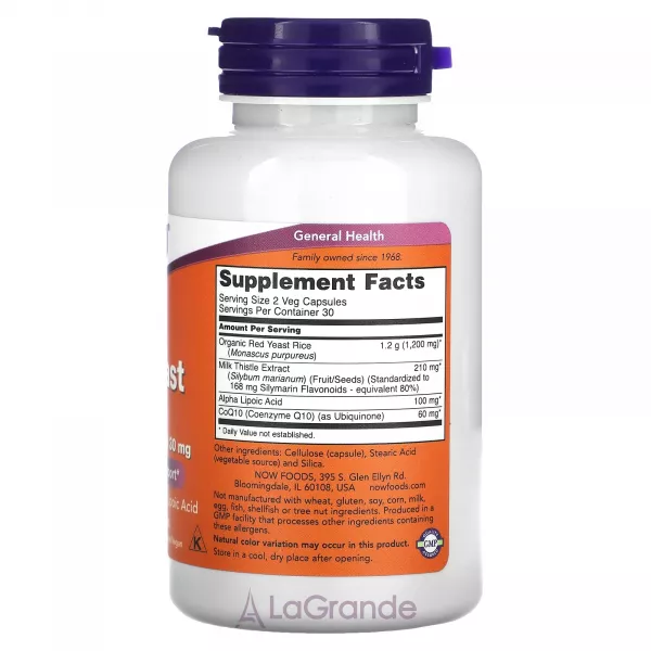 Now Foods Red Yeast Rice 600 mg with CoQ10 30 mg ĳ������ ������� 