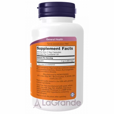 Now Foods Quercetin 500 mg ĳ  