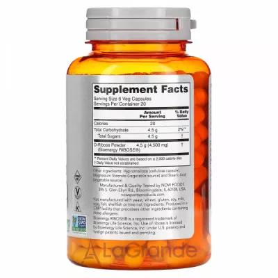 Now Foods Sports D-Ribose 750 mg ĳ  