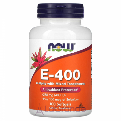 Now Foods E-400 d-alpha with Mixed Tocopherols Plus Selenium 100 mcg ����������� ������� 