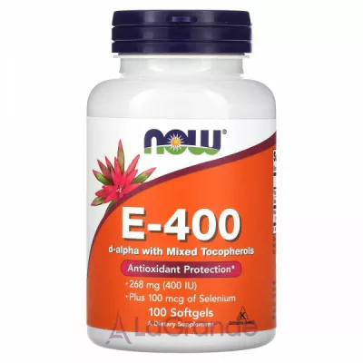 Now Foods E-400 d-alpha with Mixed Tocopherols Plus Selenium 100 mcg ����������� ������� 