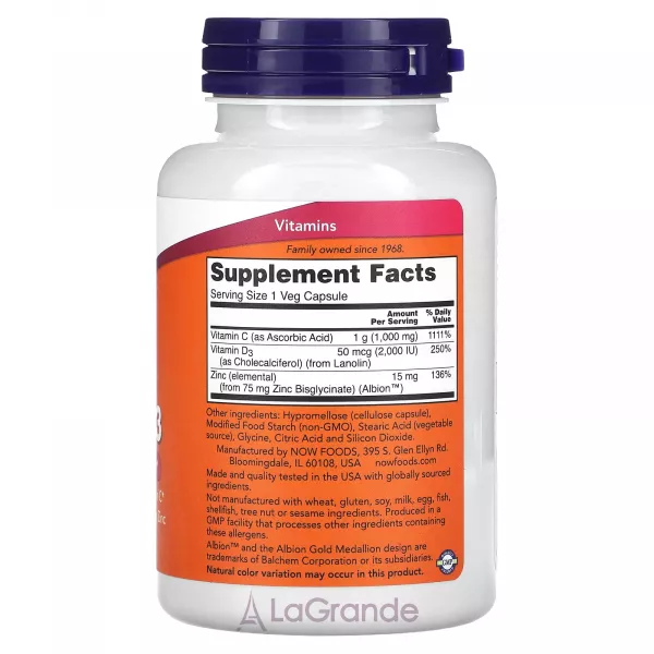 Now Foods C-1000 Zinc & D-3 ����������� ������� 