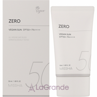 Missha All Around Safe Block Zero Vegan Sun SPF50+ PA++++     SPF50+ PA++++