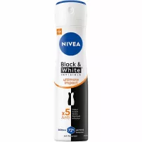 NIVEA Black & White Invisible Ultimate Impact Anti-Perspirant Spray ��������������-����� "������ � �����. ���������. Ultimate Impact"