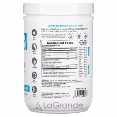 NaturesPlus Collagen Peptides Vanilla ĳ  