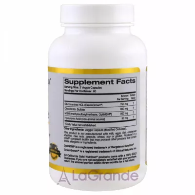 California Gold Nutrition Glucosamine Chondroitin, MSM plus Hyaluronic Acid ĳ  