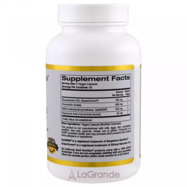 California Gold Nutrition Glucosamine Chondroitin, MSM plus Hyaluronic Acid ����������� ������� 