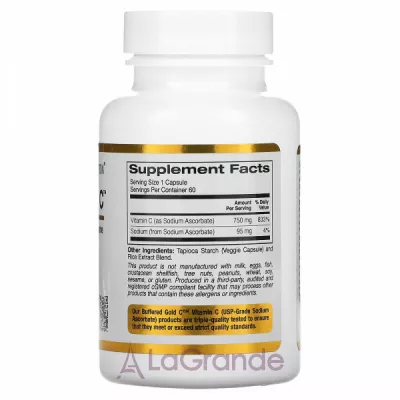 California Gold Nutrition Buffered Gold C 750 mg ĳ  