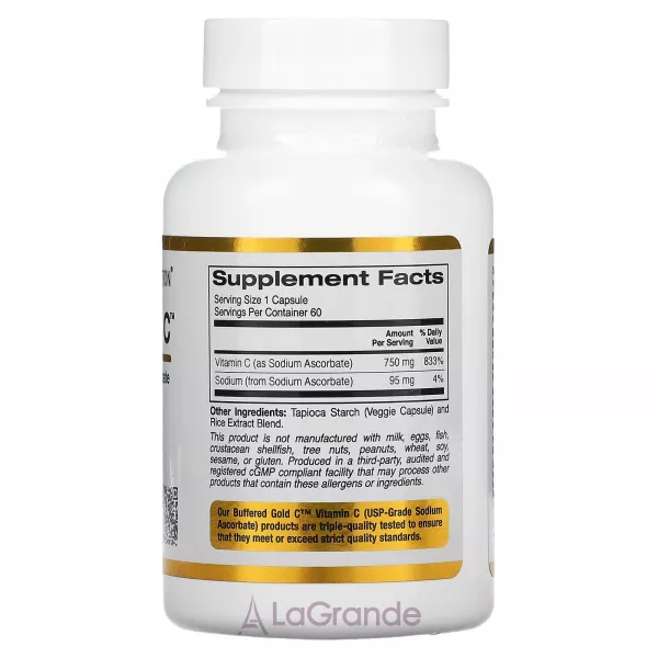 California Gold Nutrition Buffered Gold C 750 mg ����������� ������� 