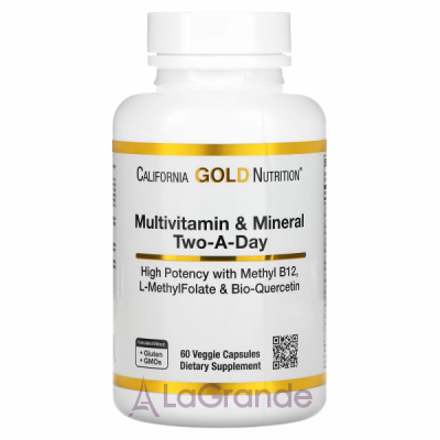 California Gold Nutrition Multivitamin and Mineral Two-A-Day   